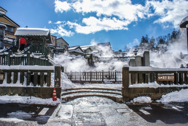 群馬県草津温泉の湯畑 