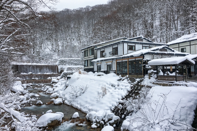 冬の乳頭温泉・妙乃湯（秋田県仙北市）